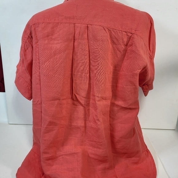 J Crew Red Button Up Blouse - Picture 6 of 6